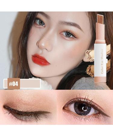 Eyeshadow Stick for Eyes - Natural Pink Brown 6 Gradient Bicolor Shimmer Eye Shadow for Women Girls Eyes Cosmetics Makeup Beginner Matte Finish Shimmer Waterproof Long Lasting Eyeshadow Pencils/ 04#earth Color - Buy Online on GoSupps.com