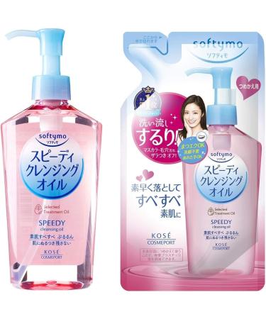 Generic Speedy Cleansing Oil for KOSE COSMEPORT softymo Pump Bottle 240ml & Refill 210ml makeup remover