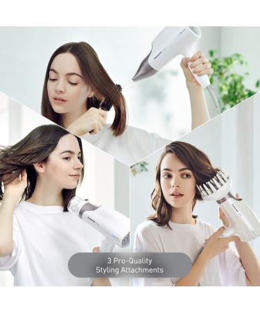 Panasonic Nanoe Salon Hair Dryer with QuickDry Nozzle, Diffuser & Concentrator Attachments - EH-NA67-W (White) - Buy Online on GoSupps.com