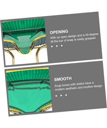 Light Luxury Soap Holder Pc Desk Toiletries Green 15X10X7CM - Buy Online on GoSupps.com