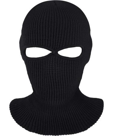 Willbond 2-Hole Knitted Full Face Ski Balaclava - Adult Winter Face Cover Set in Black & White - Buy Online on GoSupps.com