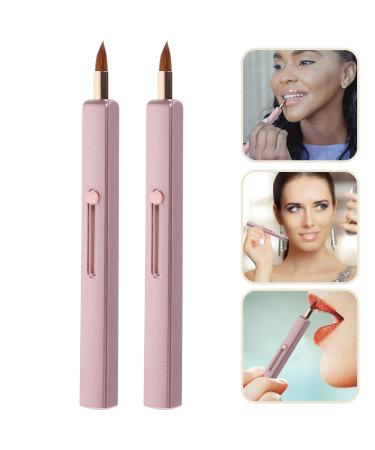 Beavorty 2pcs Lip Gloss Lipstick Applicator & Concealer Brush - Pink Makeup Tool for Women | International Shipping - Buy Online on GoSupps.com