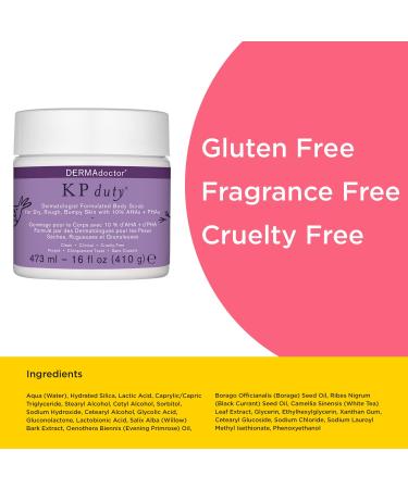 DERMAdoctor KP Duty Body Scrub Exfoliant for Keratosis Pilaris - 10% AHAs + PHAs - 16 Fl Oz - Buy Online on GoSupps.com