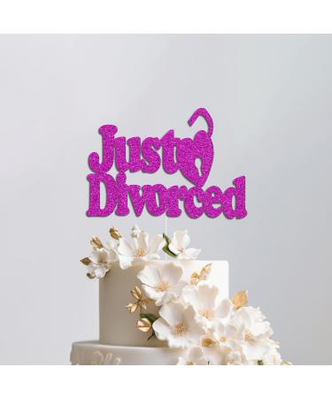 Trimming Shop Divorce Cake Toppers Just Divorced Cake Picks Break Up Theme Cake Decorations Glitter Dessert Topper for Bye Freedom Bachelor Divorce Party Supplies Hot Pink