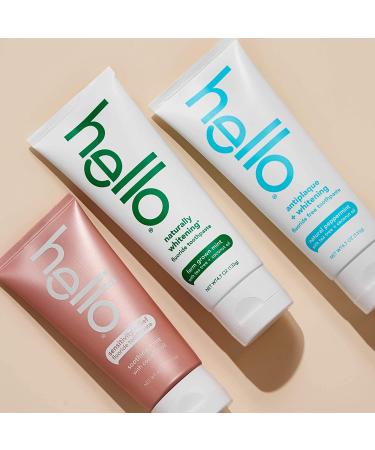 Hello Oral Care Fluoride Free Toothpaste - Vegan Antiplaque & Whitening with Tea Tree & Coconut Oil - Natural Peppermint 4.7 oz - Buy Online on GoSupps.com