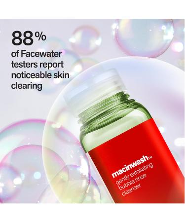 Facewater Macinwash - Gently Exfoliating Bubble Rinse Cleanser for Radiant Skin | International Shipping Available - Buy Online on GoSupps.com
