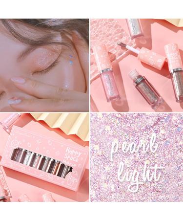 Sitovely 8Pcs Liquid Glitter Eyeshadow Set Glitter Eyeshadow Sparkling Shimmer Eye Shadow Long Lasting Quick Dry Metallic Korean Eye Makeup - Buy Online on GoSupps.com