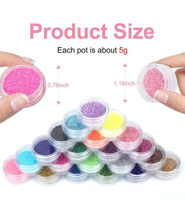 Face Glitter 24 Color Festival Glitter Biodegradable Glitter Extra Fine Glitter for Hair Body Nail Eye Cosmetic Glitter for Wax Melts Pride Makeup Art Nail Crafting Party Colour 4 - Buy Online on GoSupps.com