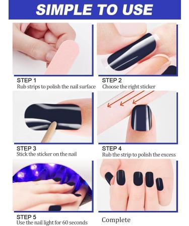 Ebanku 20pcs Navy Blue UV Gel Nail Film - Self-Adhesive Nail Stickers & Foils with Nail File for Women's Nail Decoration - Buy Online on GoSupps.com