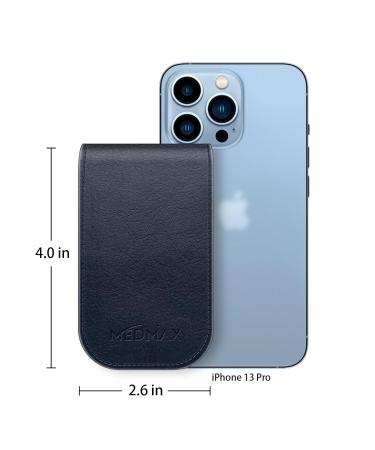Medmax Case for Freestyle Libre 3 & 2 | Protective Synthetic Leather Cover for Blood Sugar Meter | Neckholder & Clip | Ideal for Diabetics (Navy) - Buy Online on GoSupps.com