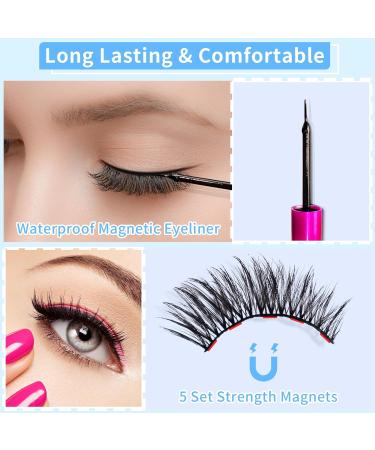 14 Pairs Magnetic Eyelashes & Eyeliner Kit - Long-lasting No Glue Needed | T17 - Buy Online on GoSupps.com