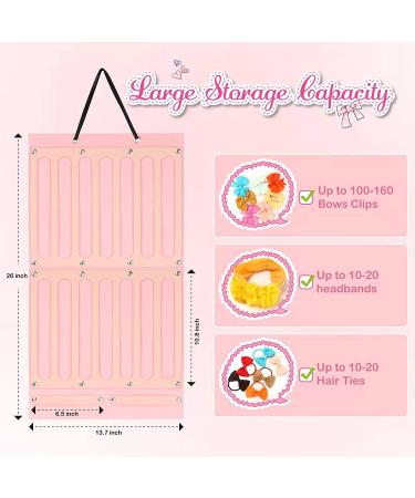 Hair Bows Holder with Large Capacity | Hair Clips Storage Hanger | Baby Hair Accessory Storage Display | Wall Hanging Organizer for Girl Room | Baby Nursery Decor - 13.7x26 Inch - Buy Online on GoSupps.com