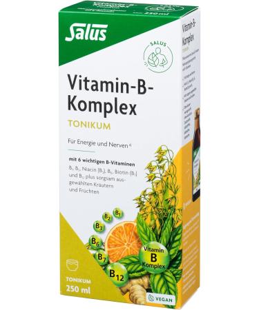 Salus Vitamin B Complex - 250ml Tonic for Energy & Nerve Health | Vegan Dietary Supplement with 6 Essential B Vitamins - Buy Online on GoSupps.com