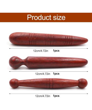 Xianzhaneu 3-Piece Wooden Massage Stick Set - Deep Tissue Roller for Ears Shoulders Back & Legs | Sore Muscle Relief & Relaxation - Buy Online on GoSupps.com