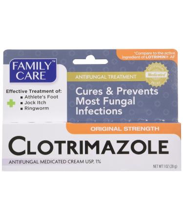 Family Care Clotrimazole Anti Fungal Cream, 1% USP Compare to Lotrimin 1oz mhtCXm, Pack of 5
