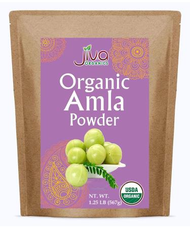 Organic Pure Amla Berry Powder 1.25 Pound - Food Grade & Non-GMO - for Cooking & Beauty Care - Supports Hair Growth Immunity & Digestion - by Jiva Organics