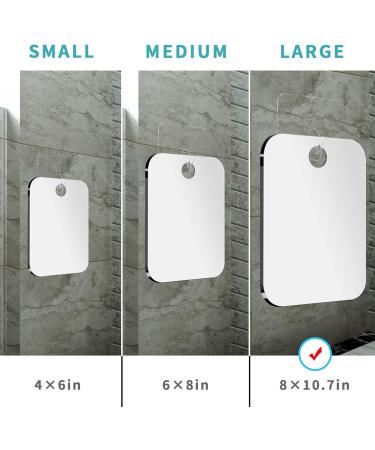 Canhard Unbreakable Anti Fog Mirror Shower Free Mirror Shave - 2 Pack (8''x6'') Lightweight Portable Handheld Makeup Bathroom Wall Mirror - Buy Online on GoSupps.com