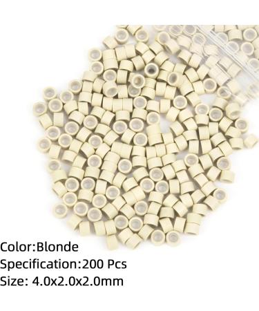 Vlasy 200 Pcs Silicone Micro Rings for I Tip Hair Extensions 4mm Micro Nano Beads Micro Links Hair Beads (Blonde) Micro-4mm-200Pcs Blonde - Buy Online on GoSupps.com
