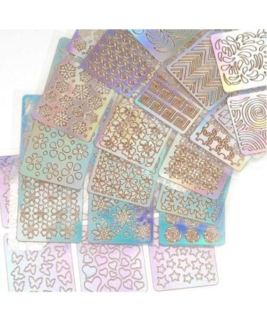 24 Sheet Reusable Nail Art Stencils - Vinyl Stickers & Templates for Perfect Manicure | International Shipping - Buy Online on GoSupps.com