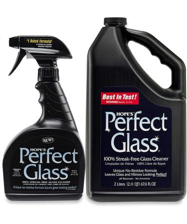 Hope's Perfect Glass Cleaner Value Pack - 32oz Spray & 67.6oz Refill Bottle | Pack of 1 - Buy Online on GoSupps.com