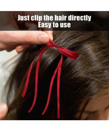 10 Pieces of Ribbon Bow Hair Clips Double Ribbon Duckbill Clips Colorful Tassel Ribbon Hair Clips Tassel Ribbon Bow Hair Accessories Women's Bow Hair Accessories (Mixed Colors) - Buy Online on GoSupps.com