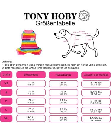 Tony Hoby Rainbow Dog Suit - 4-Leg Lightweight Overall Onesie for Small & Medium Dogs | Pink & Rainbow XS - Buy Online on GoSupps.com
