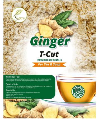 SVATV Ginger Loose tea Cut granules | Loose Leaf Herbal Tea | Boosts immunity | Excellent for tea coffee Pastries & cooking - 100g 3.52 oz 0.22 Lbs - Buy Online on GoSupps.com