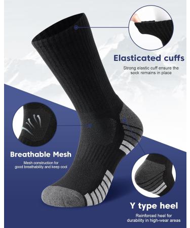 Benirap Cotton Sports Socks for Men & Women | Hiking Running & Bike Socks (6 Pairs) | Breathable Reinforced Design - Sizes 35-50 - Buy Online on GoSupps.com