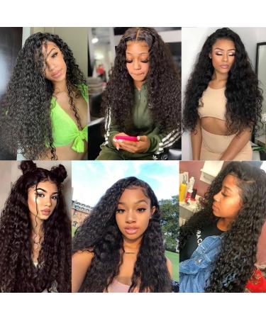 26 Inch 13x6 HD Transparent Curly Lace Front Wig Human Hair - 180% Density Pre Plucked Deep Wave Curly Wig with Baby Hair for Black Women - Bleached Knots - 26 - Buy Online on GoSupps.com