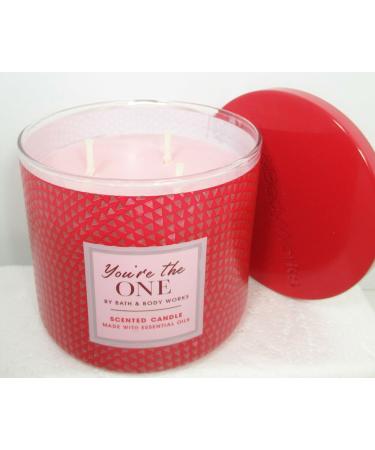 White Barn Candle Company Bath and Body Works 3-Wick Scented Candle w/Essential Oils - 14.5 oz - You're The ONE (White Birch Velvety Rose A Drop of Strawberry Nectar)