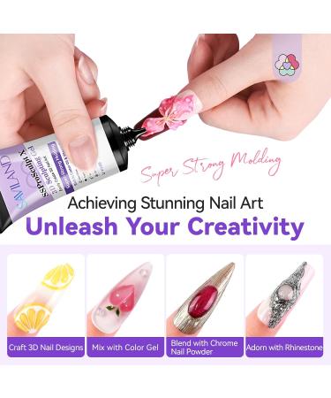  Saviland SAVILAND 3D Nail Art Gel: 30g Rhinestone Glue Gel for Charm Sculpture Multifunctional Nail Carving DIY Nail Design Manicure at Home - Buy Online on GoSupps.com