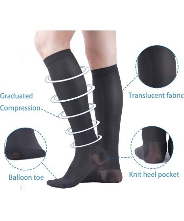 Buy MD 20-30 mmHg Compression Stockings for Men & Women - Support for Running Sports & Nurses - Black Large - Buy Online on GoSupps.com