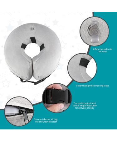 Pet Sppies Inflatable Collar for Dogs & Cats - Comfortable Recovery & Swimming Protective Pillow (XL/Gray) - Magic Zipper Neck Protection - Buy Online on GoSupps.com