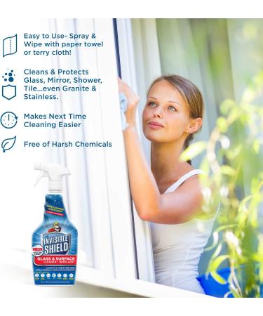 Invisible Shield Glass & Surface Cleaner 32 fl. oz - Cleans & Protects Surfaces from Dirt - UNELKO Clean-X Invisible Shield - 2 Pack - Buy Online on GoSupps.com