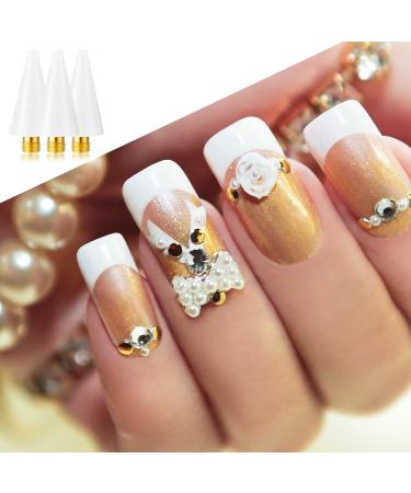 12-Piece Nail Rhinestones Picker Set with Case - Replacement Wax Heads for Dotting Pen - Nail Gem Jewelry Accessories (White) - Buy Online on GoSupps.com