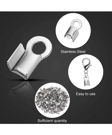 304 Stainless Steel Fold Over Cord Ends 3x8mm - 100 Pieces | Jewelry Making Connectors - Buy Online on GoSupps.com