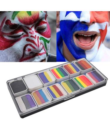 Professional Face Body Paint Kit - 12 Colors with Brushes | Safe Halloween Makeup Palette for Parties & Body Art - Buy Online on GoSupps.com