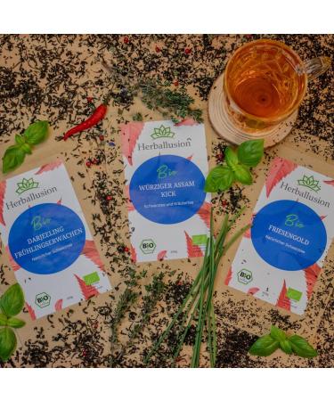  Herballusion Moments Black Tea - Premium Organic Tea Gift Set - 3 x 100g Organic Loose Tea with Measuring Spoon - Buy Online on GoSupps.com