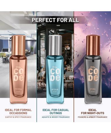 Wild Stone CODE Premium Perfume for Men Pack of 3 (20ml each) | Perfume Gift Set for Men | Long Lasting Luxury Perfume | Birthday Gift for Him | Gift for Brother - Buy Online on GoSupps.com