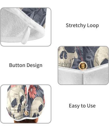 Seamless Skull & Flower Hair Towel 2 Pack | Super Absorbent Quick Dry Hair Turbans for Women & Girls - Buy Online on GoSupps.com