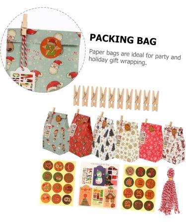 Hohopeti Candy Bag 1 Set Christmas Paper Bag Set Calendar Christmas Treat Calentador Hanging Bag Packing Bag Candy - Buy Online on GoSupps.com