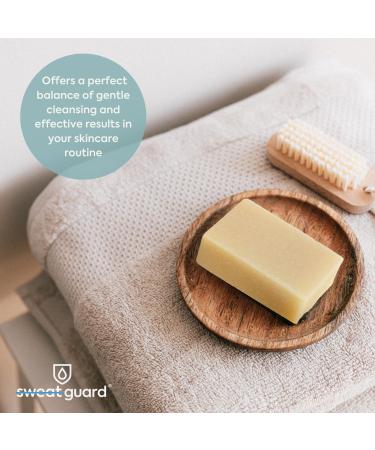SWEAT GUARD Natural Antibacterial Soap Bar. Body Wash Soap With Essential Lavender & Tea Tree Oil - Eliminates Sweat & Odour On Hand Face & Skin. Gentle Cleansing Bar For Hyperhidrosis Treatment. - Buy Online on GoSupps.com