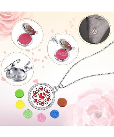 Rixerkoc Aromatherapy Diffuser Bracelet Necklace Set | Essential Oil Medallion with 10 Refill Pads - Ideal Gift for Women & Girls - Buy Online on GoSupps.com