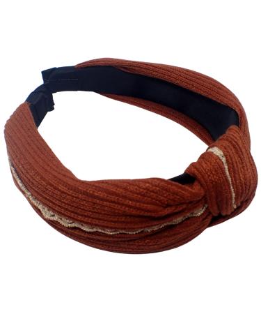 Topkids Accessories Lace Knot Alice Bands Adult Women Hair Accessories for Women Hair Bands for Women Thick Headband Womens Headbands Head Bands Adult Women Wide Headbands (Brown)