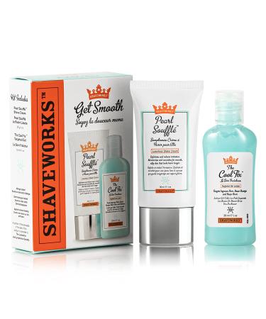 Shaveworks Get Smooth Duo: The Cool Fix 1 Fl Oz + The Pearl Souffl Shave Cream 1 Fl Oz - Post Waxing & Shaving Solution for Ingrown Hair, Razor Bumps, & Burns - Buy Online on GoSupps.com