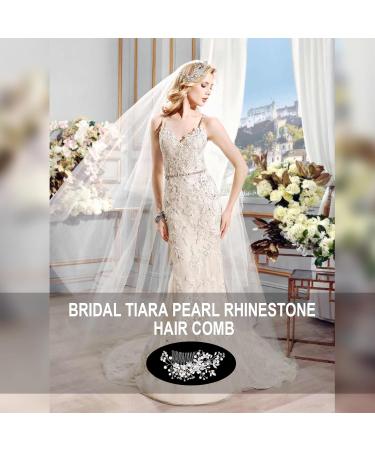 TSHAOUN Pearl Bridal Tiara Wedding Accessories Bridal Flower Side Hairpin Flower Bridal Wedding Hair Accessories Bridal Hair Accessories Ladies and Girls Hair Styling Accessories(1 Piece) - Buy Online on GoSupps.com