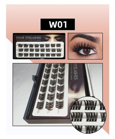 Shop Natural Thick False Eyelashes - Reusable 10mm Single Cluster 01 Three Rows | International Shipping Available - Buy Online on GoSupps.com