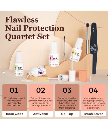 Modelones 20 Pcs Dip Powder Nail Kit Starter - 8 Fall Nude Brown Colors - Acrylic Dipping System with Essential Tools for French Manicure - Buy Online on GoSupps.com