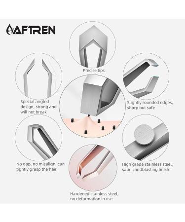 Wide Grip Slant Tweezers - German Stainless Steel - Hand-Filed Slanted Tips for Ultra-Precision - Tweezers for Eyebrows and Nose/Ear/Facial Hair - Professional Grade - Buy Online on GoSupps.com