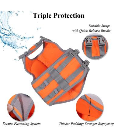 Vivaglory Sporty Durable Pet Security Vest for Dogs - Comfortable Neoprene Rescue Vests with Velcro Fastener Orange - Small (Chest 46-56cm) - Buy Online on GoSupps.com